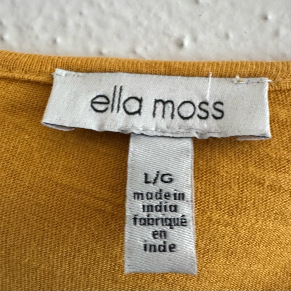 Ella Moss Mustard Yellow Embroidered Boho Tunic Dress - Size Large - Picture 5 of 6